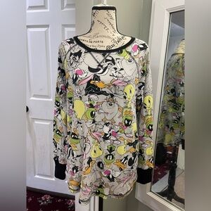 Warner Bros. Black and White Graphic Sweatshirt